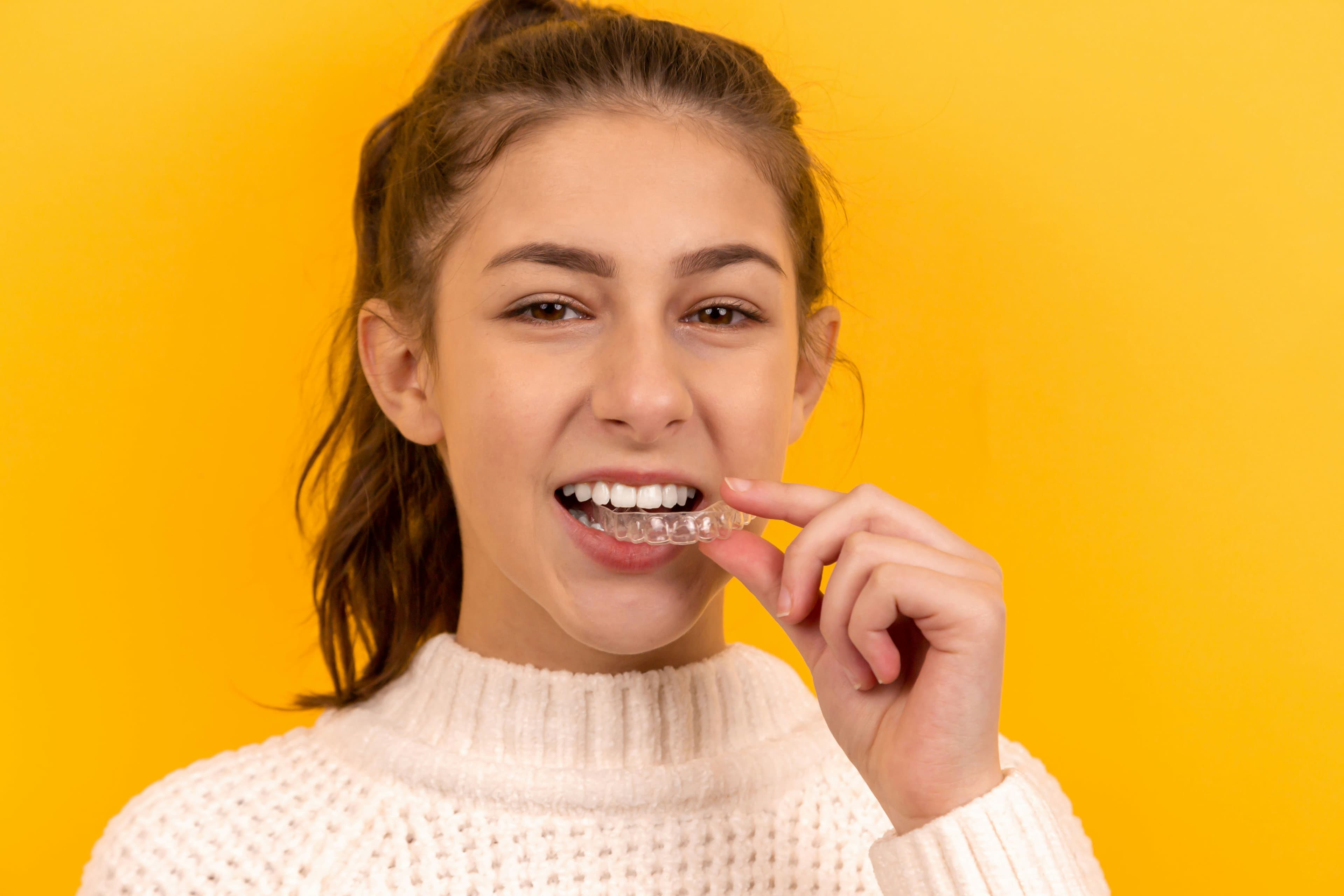 Patient with aligner